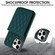 iPhone 15 Plus YM015 Crossbody Rhombic Card Bag RFID Phone Case - Green
