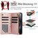 iPhone 15 Plus YM016 Rhombic Zipper Card Wallet Leather Phone Case with Lanyard - Rose Gold