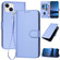 iPhone 15 Plus YX0070 Carbon Fiber Buckle Leather Phone Case with Lanyard - Light Purple