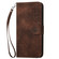 iPhone 15 Plus YX0080 Grid Butterfly Embossed Pattern Flip Leather Phone Case with Lanyard - Coffee