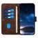 iPhone 15 Plus YX0080 Grid Butterfly Embossed Pattern Flip Leather Phone Case with Lanyard - Coffee