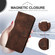 iPhone 15 Plus YX0080 Grid Butterfly Embossed Pattern Flip Leather Phone Case with Lanyard - Coffee