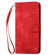 iPhone 15 Plus YX0080 Grid Butterfly Embossed Pattern Flip Leather Phone Case with Lanyard - Red