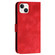 iPhone 15 Plus YX0080 Grid Butterfly Embossed Pattern Flip Leather Phone Case with Lanyard - Red