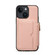 iPhone 15 Plus Zipper Card Slot Phone Case - Pink