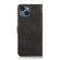 KHAZNEH Dual-color Cowhide Texture Flip Leather Phone Case iPhone 15 Plus - Black