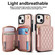 iPhone 14 / 13 AwQuer Crossbody Zipper Wallet Rhombic Leather Back Phone Case - Rose Gold
