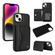 iPhone 14 / 13 AwQuer Horizontal Flip Card Bag Holder Leather Phone Case - Black