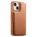 iPhone 14 / 13 CaseNeo Finger Grip Strap MagSafe Leather Phone Case - Brown