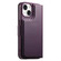 iPhone 14 / 13 CaseNeo Finger Grip Strap MagSafe Leather Phone Case - Purple
