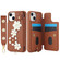 iPhone 14 / 13 Crossbody Flower Pattern Leather Phone Case - Brown