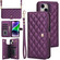 iPhone 14 / 13 Crossbody Multifunction Rhombic Leather Phone Case - Dark Purple