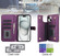 iPhone 14 / 13 Crossbody Multifunction Rhombic Leather Phone Case - Dark Purple
