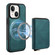 iPhone 14 / 13 Denior D26 Skin Feel MagSafe Zipper Bag Leather Phone Case - Blue