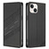 iPhone 14 / 13 Embossed Multi-functional Wallet Retro Leather Phone Case - Black