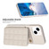 iPhone 14 / 13 Grid Card Slot Holder Phone Case - Beige