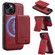 iPhone 14 / 13 LC.IMEEKE L3 Series Detachable RFID Card Bag Magsafe Phone Case - Red