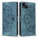 iPhone 14 / 13 Mandala Embossed Retro Frosted Leather Phone Case - Blue
