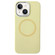 iPhone 14 / 13 Metal Frame Liquid Silicone MagSafe Phone Case - Cream Yellow