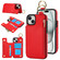 iPhone 14 / 13 RFlD Anti-theft Double Buckle Ring Zipper Card Phone Case - Red