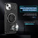 iPhone 14 / 13 Ring Holder Carbon Fiber PC Hybrid TPU Phone Case - Black