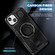 iPhone 14 / 13 Ring Holder Carbon Fiber PC Hybrid TPU Phone Case - Black