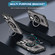 iPhone 14 / 13 Ring Holder Carbon Fiber PC Hybrid TPU Phone Case - Grey