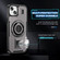 iPhone 14 / 13 Ring Holder Carbon Fiber PC Hybrid TPU Phone Case - Grey