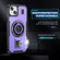 iPhone 14 / 13 Ring Holder Carbon Fiber PC Hybrid TPU Phone Case - Purple