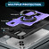 iPhone 14 / 13 Ring Holder Carbon Fiber PC Hybrid TPU Phone Case - Purple