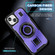 iPhone 14 / 13 Ring Holder Carbon Fiber PC Hybrid TPU Phone Case - Purple