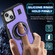 iPhone 14 / 13 Ring Holder Carbon Fiber PC Hybrid TPU Phone Case - Purple