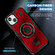 iPhone 14 / 13 Ring Holder Carbon Fiber PC Hybrid TPU Phone Case - Red