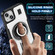 iPhone 14 / 13 Ring Holder Carbon Fiber PC Hybrid TPU Phone Case - White