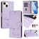 iPhone 14 / 13 Smile Embossing RFID Leather Phone Case - Light Purple
