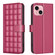 iPhone 14 / 13 Square Texture Leather Phone Case - Red