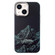 iPhone 14 2 in 1 Aurora Electroplating Frame Phone Case - Snowy Mountains Black