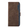 iPhone 14 ABEEL Color Block Magnetic RFID Leather Phone Case - Brown-Blue