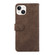 iPhone 14 ABEEL Color Block Magnetic RFID Leather Phone Case - Brown-Blue