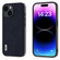iPhone 14 ABEEL Cross Texture Genuine Leather Phone Case - Blue