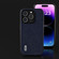 iPhone 14 ABEEL Cross Texture Genuine Leather Phone Case - Blue