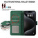 iPhone 14 ABEEL Frosted Magnetic RFID Leather Phone Case - Green