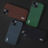 iPhone 14 ABEEL Genuine Leather Luxury Black Edge Phone Case - Coffee