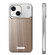 iPhone 14 Aluminum Alloy Aromatherapy Wood Grain Phone Case - Grey