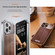 iPhone 14 Aluminum Alloy Aromatherapy Wood Grain Phone Case - Grey