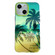 iPhone 14 Beach Coconut Dual-side Laminating Laser Frosted Phone Case - Green Yellow