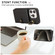 iPhone 14 Brushed Texture Wallet Ring Holder Phone Case - Black