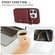 iPhone 14 Brushed Texture Wallet Ring Holder Phone Case - Wine Red