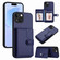 iPhone 14 Button Card Bag RFID Anti-theft Phone Case - Blue