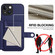 iPhone 14 Button Card Bag RFID Anti-theft Phone Case - Blue